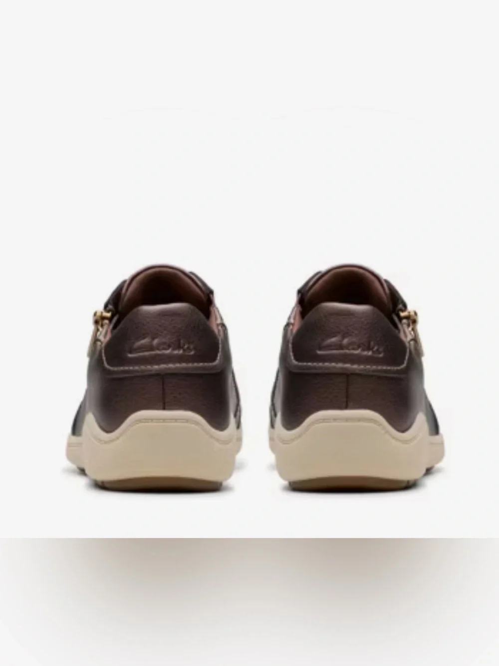 Clarks Women’s Metallic Bronze Low-Top Sneaker with Side Zip Size 8.5
